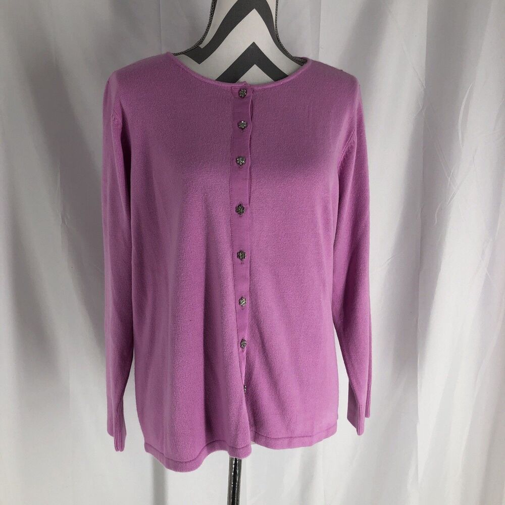 Avenue Rhinestone Cardigan Sweater Womens 14/16 Pink